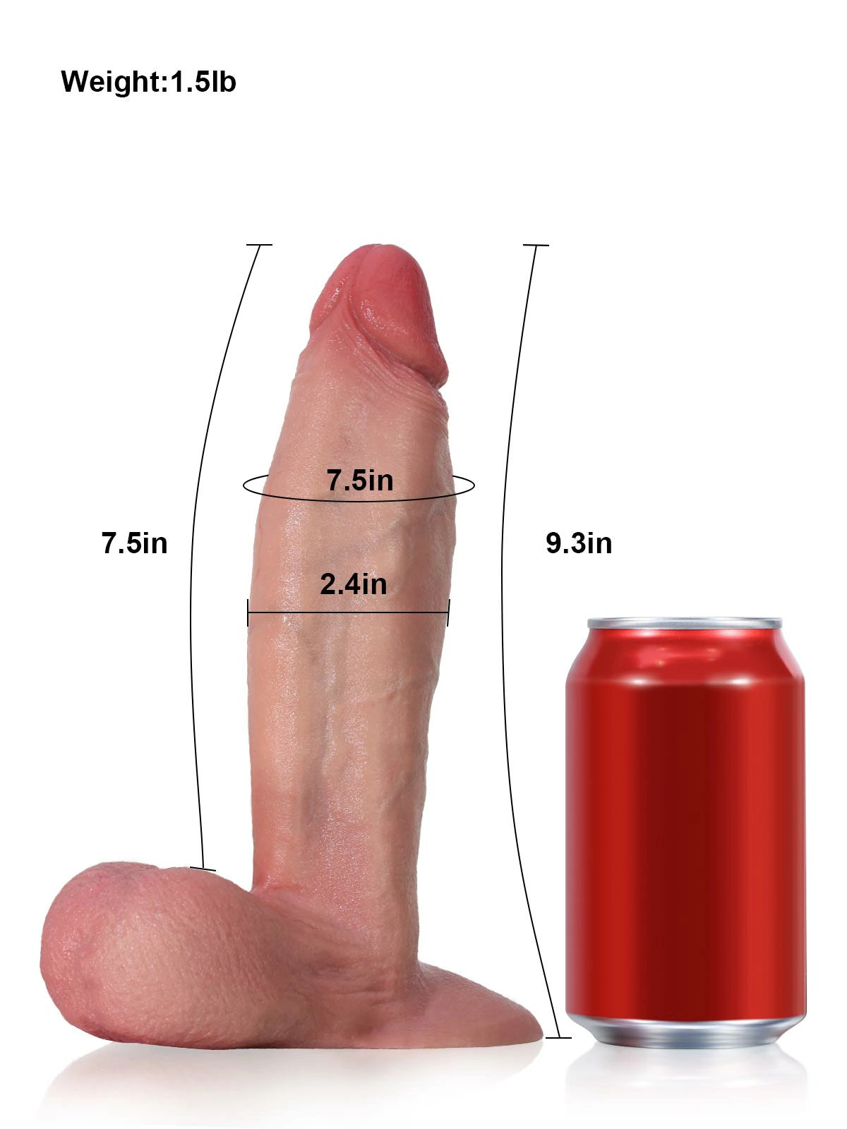 Dragon 9.3" x 2.4" Realistic Silicone Dildo, Vac-U-Lock Compatible