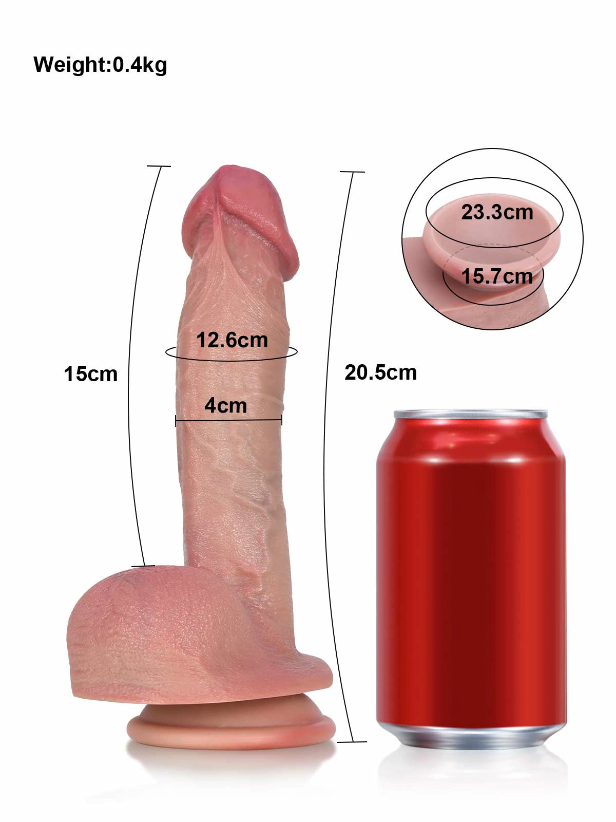 Adrian 8" x 1.6" Beginner-Friendly Realistic Silicone Dildo with Tapered Shaft