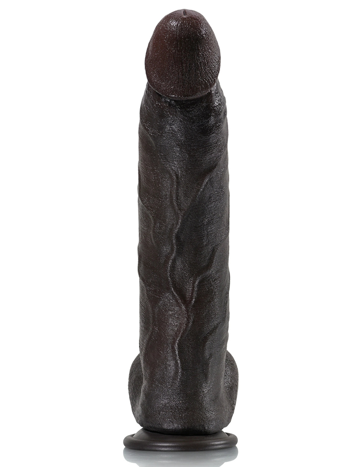 Farid | 12" x 2.4" Black Realistic Silicone Dildo with Bendable Metal Core