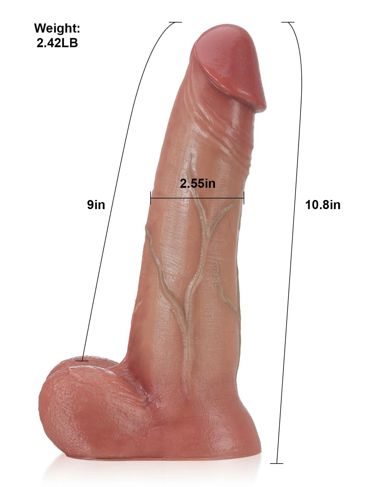 Andreas | 10.8" x 2.5" XL Vac-U-Lock Realistic Dildo with Sliding Skin & Central Vein