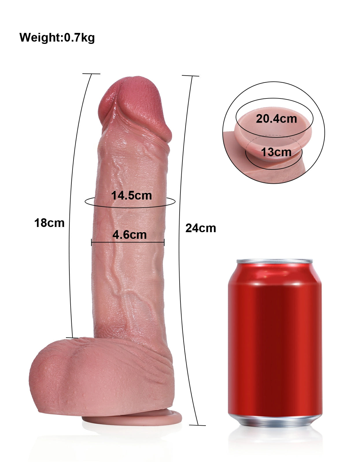 Brandon 9.5" x 1.8" Straight Realistic Silicone Dildo with Soft Skin Feel