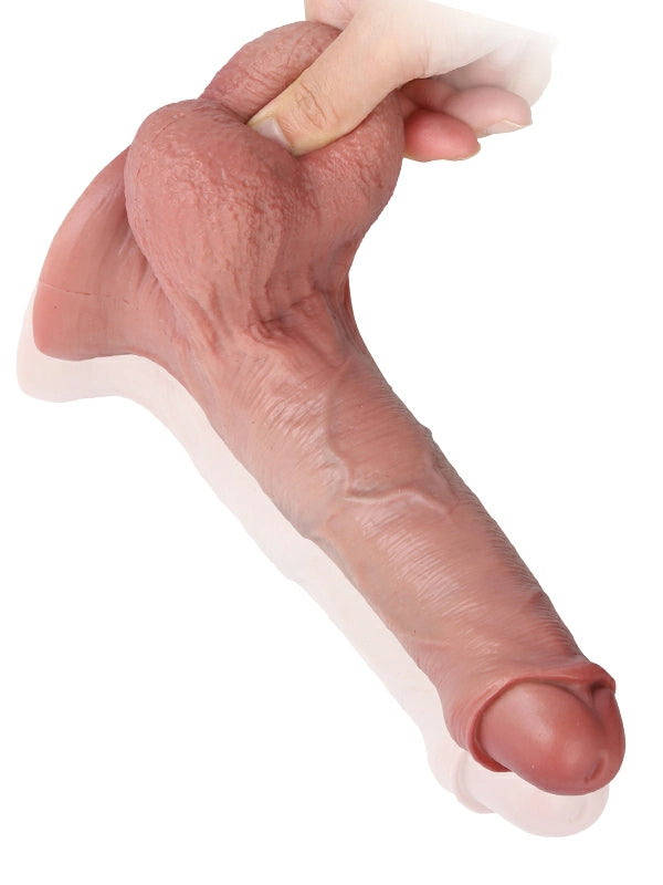 Chris 8.3" x 1.7" Realistic Silicone Dildo with Uncut Foreskin and Bendable Metal Core