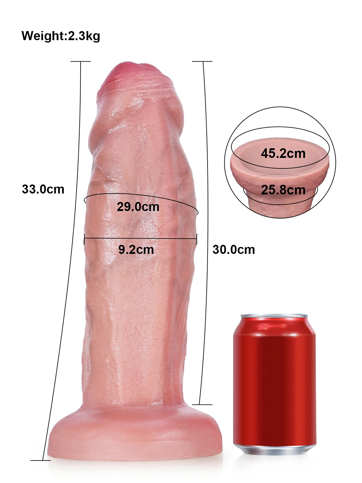 Duke 13" x 3.6" Thick Realistic Anal Dildo with Uncut Foreskin