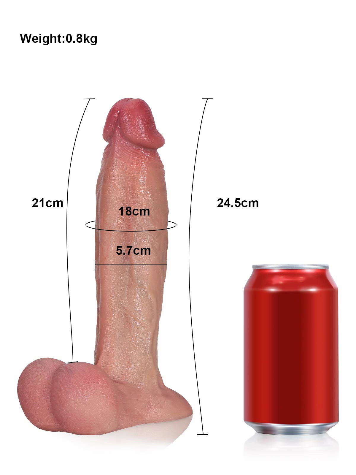 Elrond 9.7" x 2.3" Curved Realistic Silicone Dildo with Tapered Ends