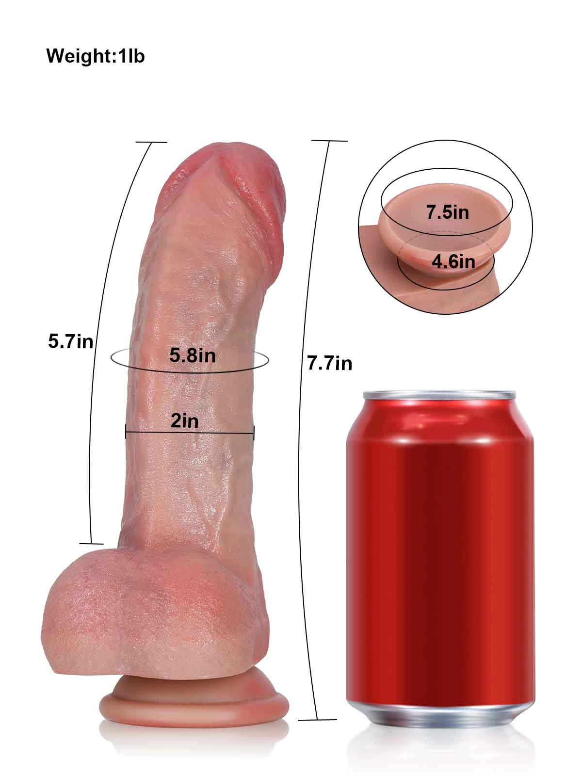 Gary 7.7" x 2" Beginner-Friendly Curved Realistic Silicone Dildo