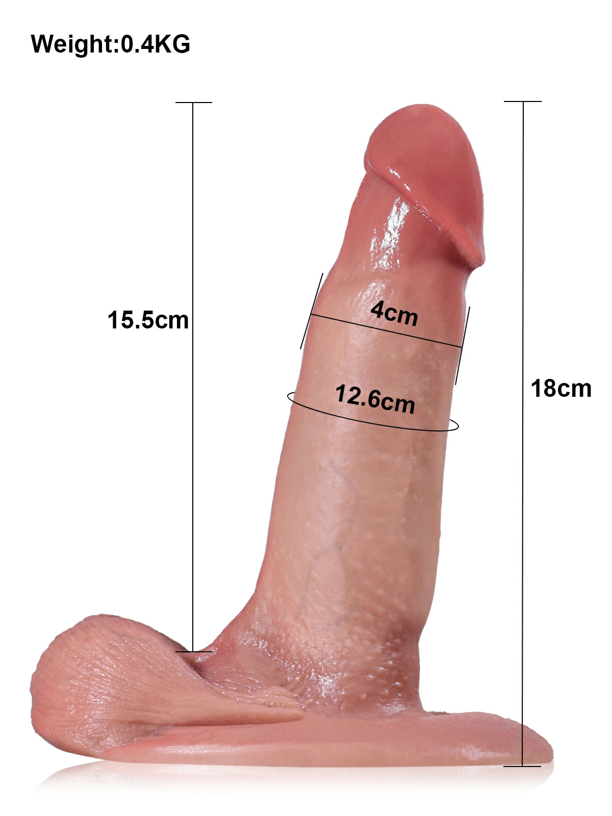 Loki | 7" x 1.6" Beginner Tan Realistic Silicone Dildo with Flared Head & Sliding Skin