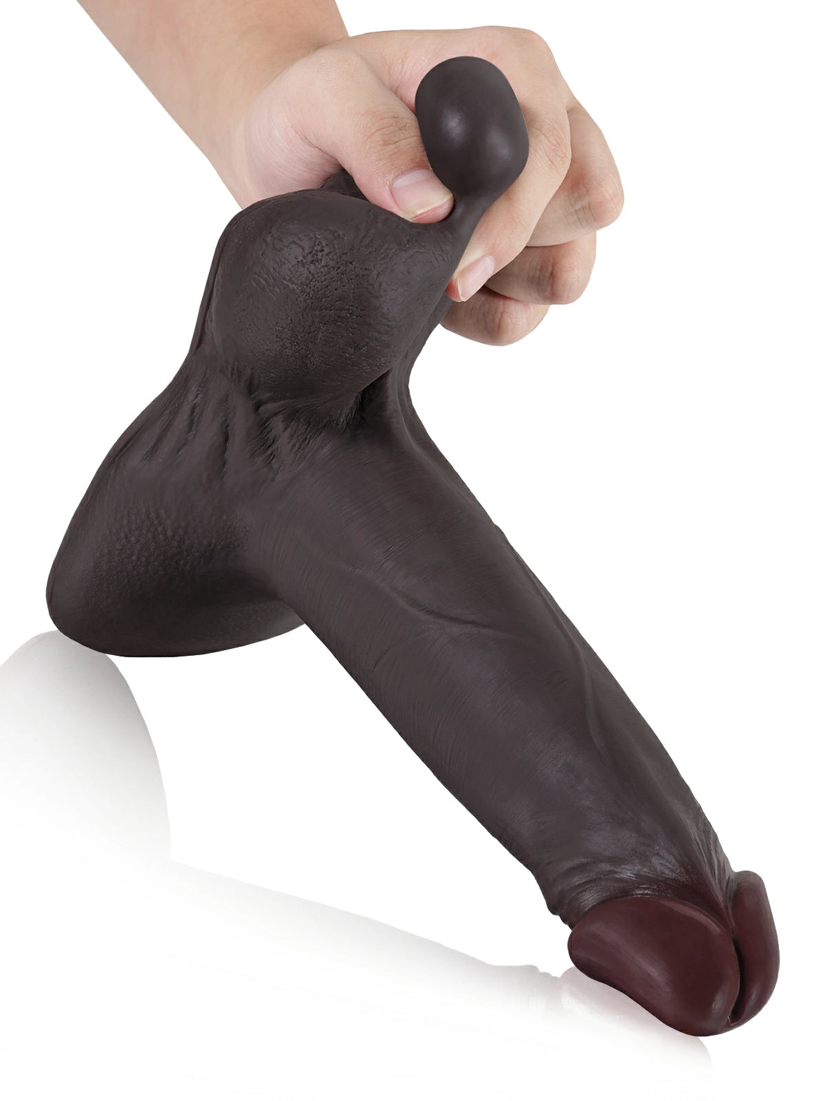 Lichtner | 9.4" x 2" Black Vac-U-Lock Realistic Dildo with Sliding Skin & Moving Balls