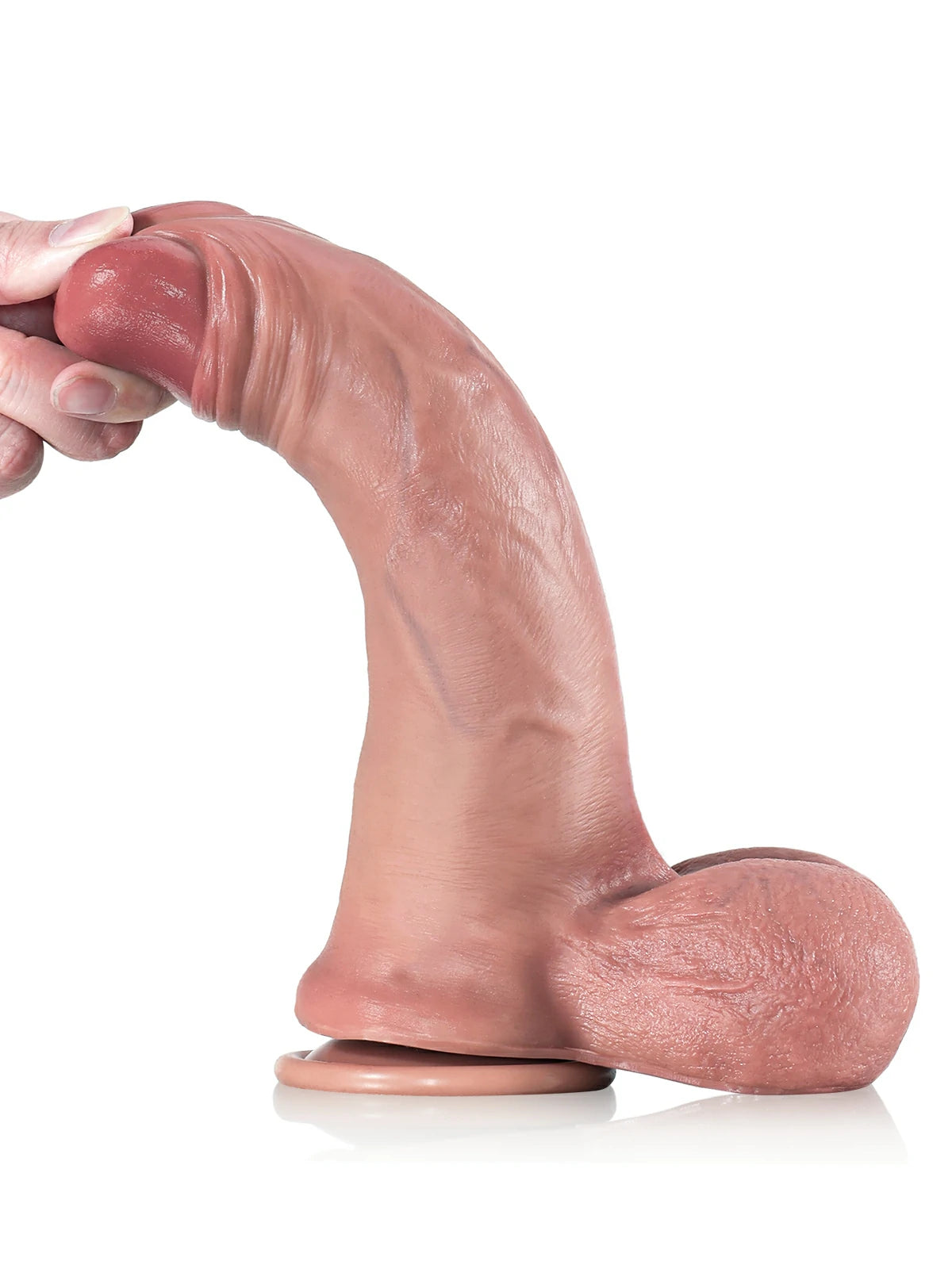 Matthias | 9.2" x 1.9" Flexible Dual-Density Realistic Dildo with Sliding Skin & Split Glans