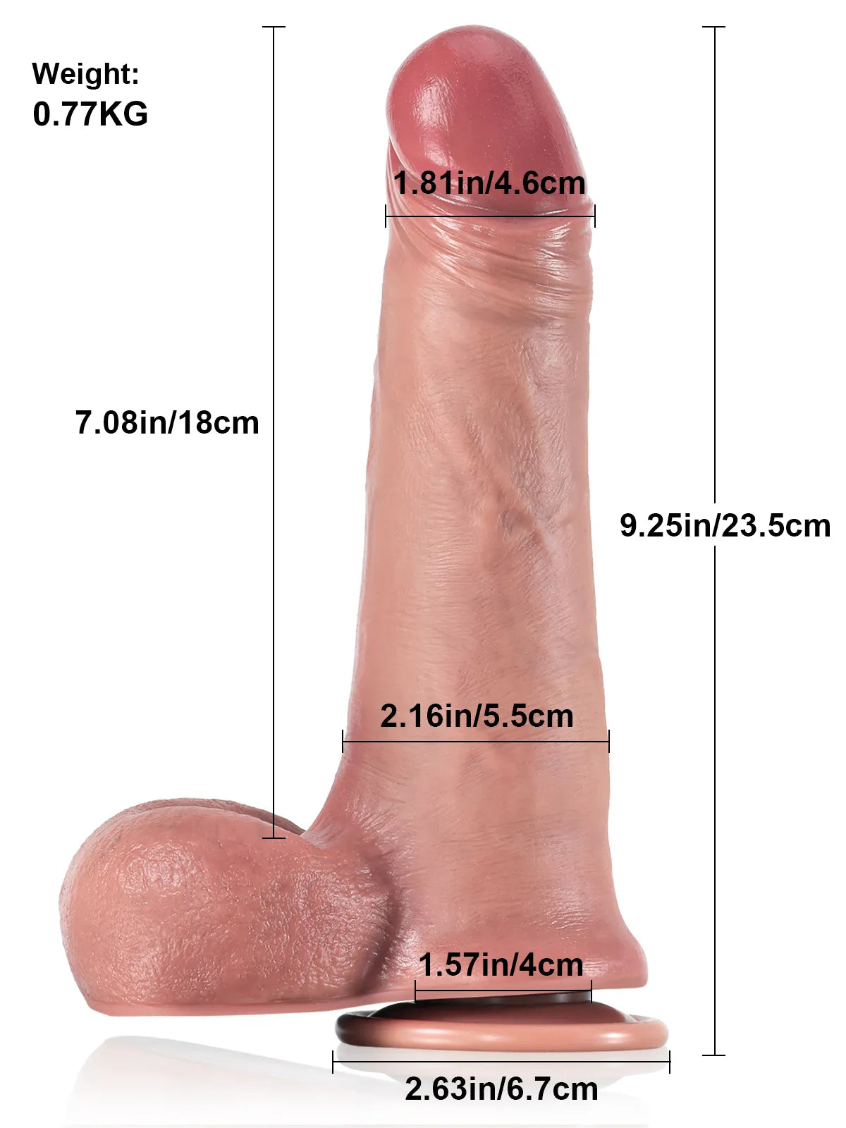 Matthias | 9.2" x 1.9" Flexible Dual-Density Realistic Dildo with Sliding Skin & Split Glans