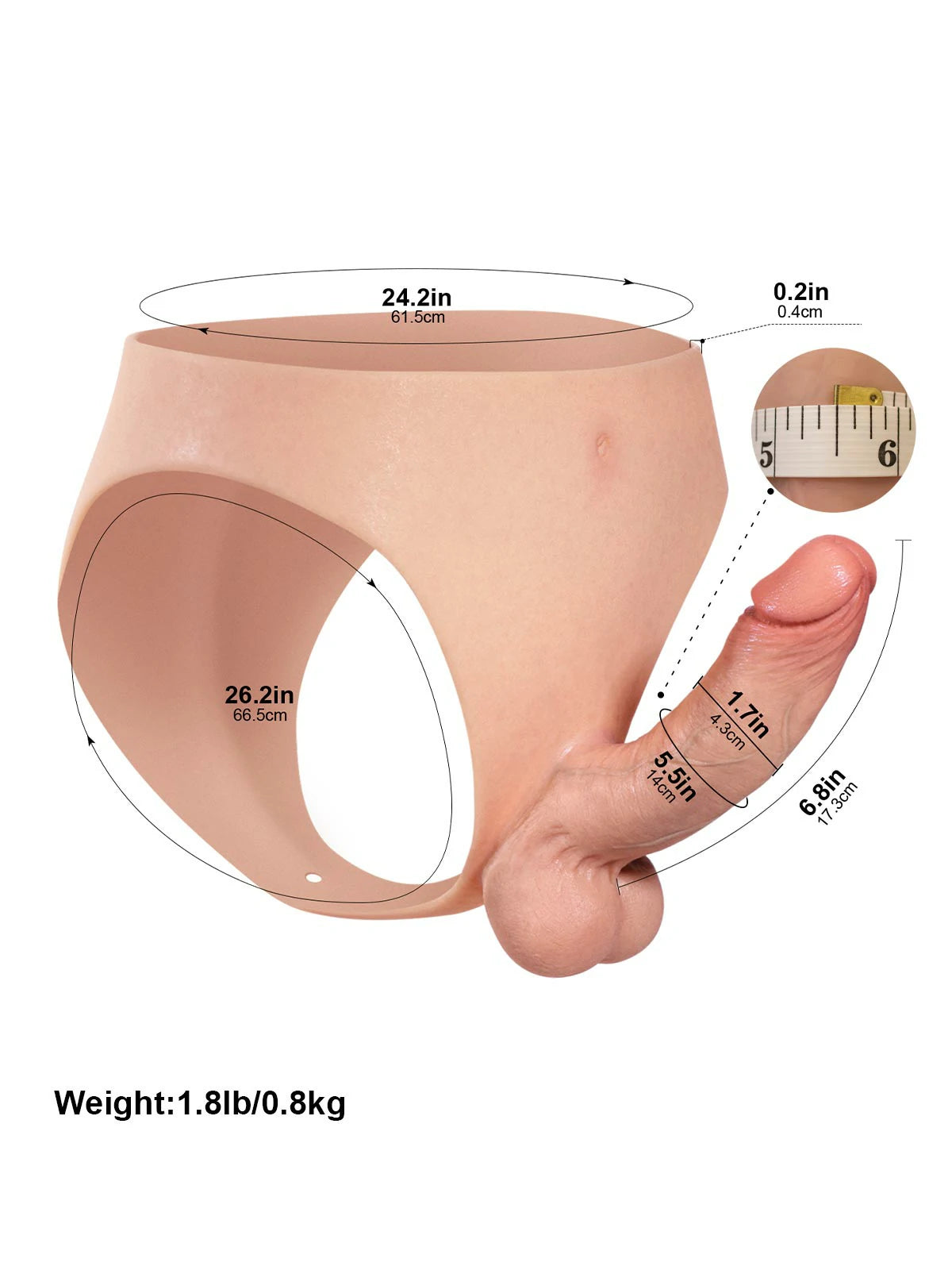 Oscar | 6.8" x 1.7" Wearable Strap-On Realistic Dildo with Adjustable Waist & Moving Balls