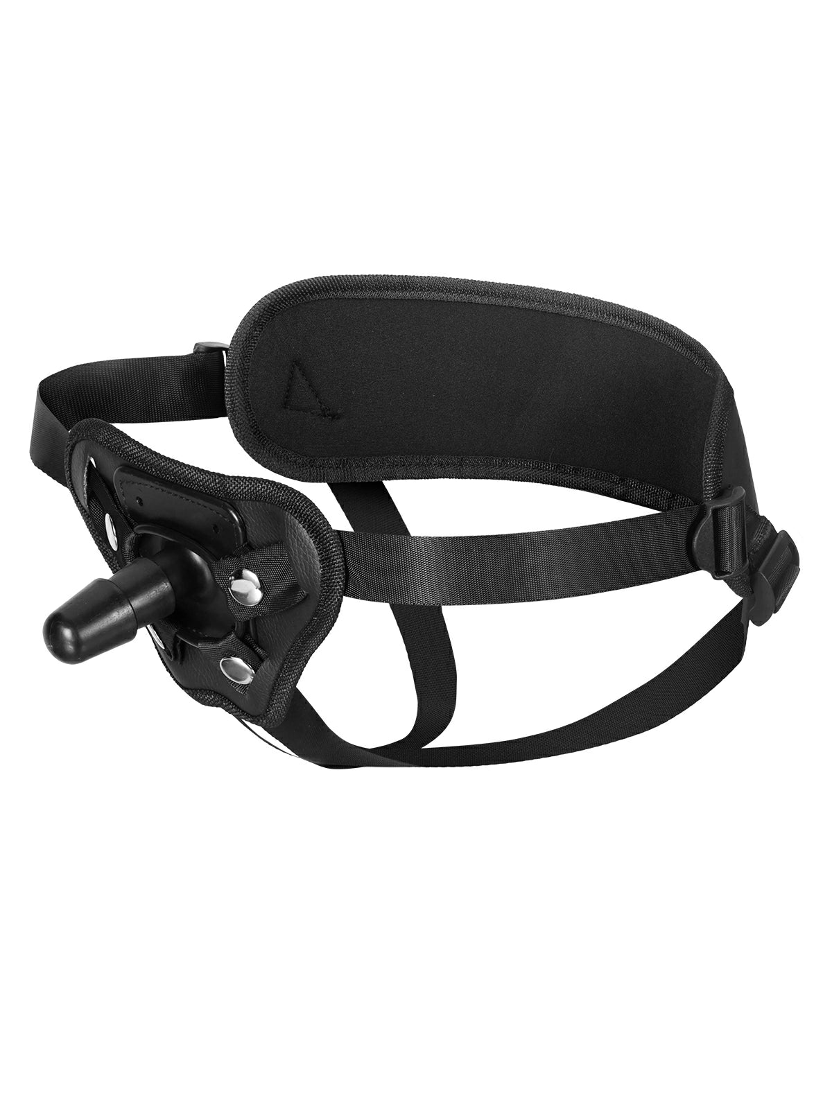 Ralph | Vac-U-Lock Black Leather Strap-On Harness with Adjustable Fit & 3 O-Rings