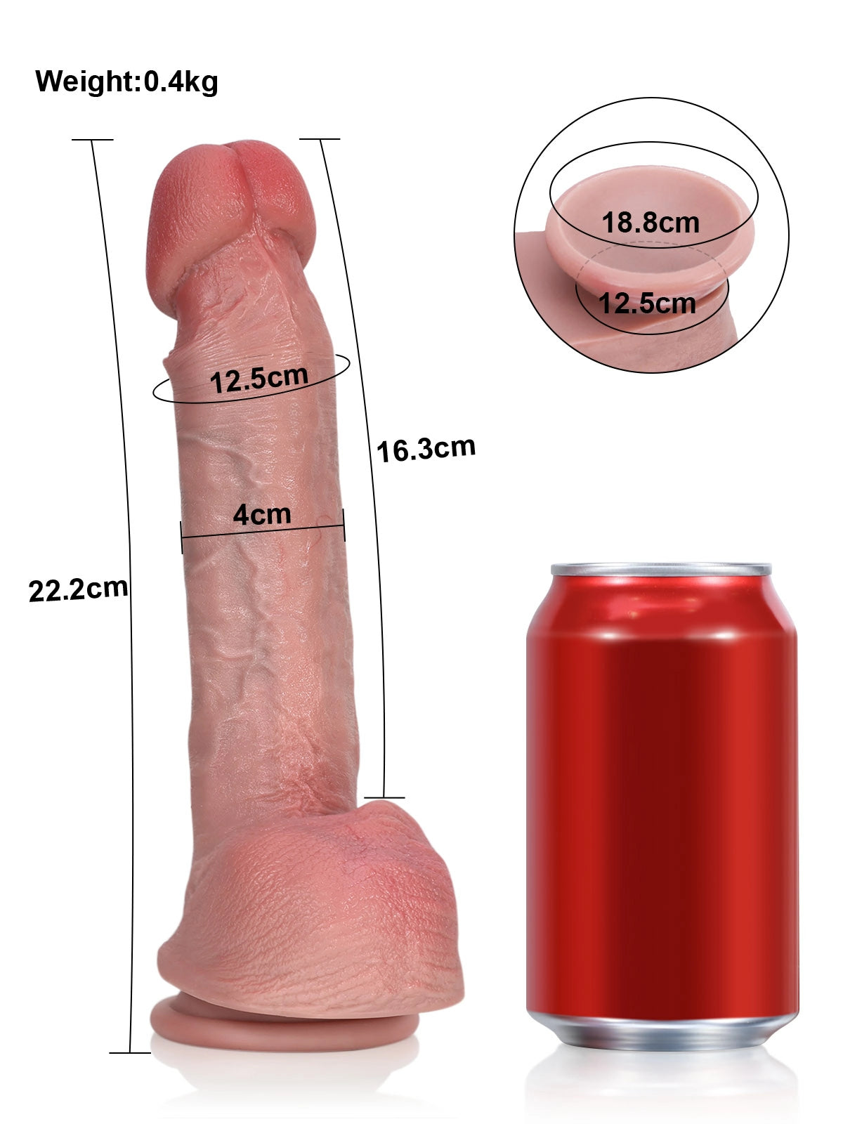 Robert 8.7" x 1.6" Beginner-Friendly Realistic Silicone Dildo with Full Head