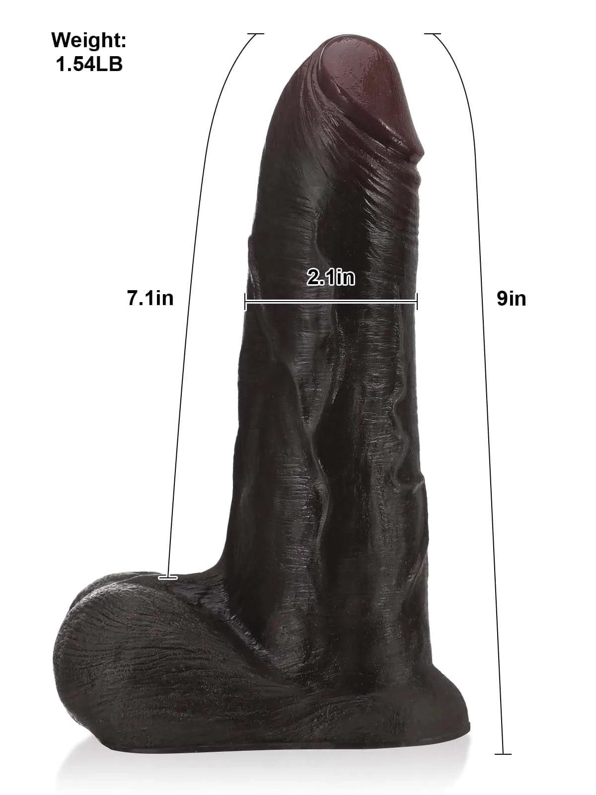 Ryder | 9" x 2.1" Black Realistic Silicone Dildo with Sliding Skin & Vac-U-Lock