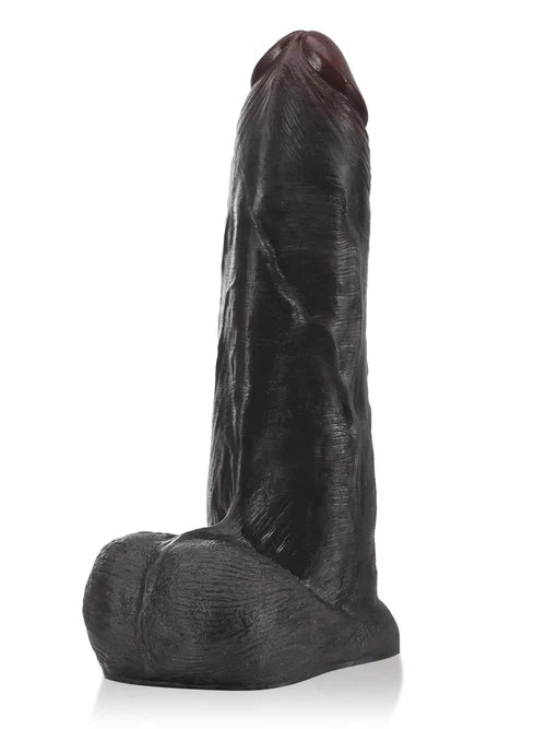 Ryder | 9" x 2.1" Black Realistic Silicone Dildo with Sliding Skin & Vac-U-Lock