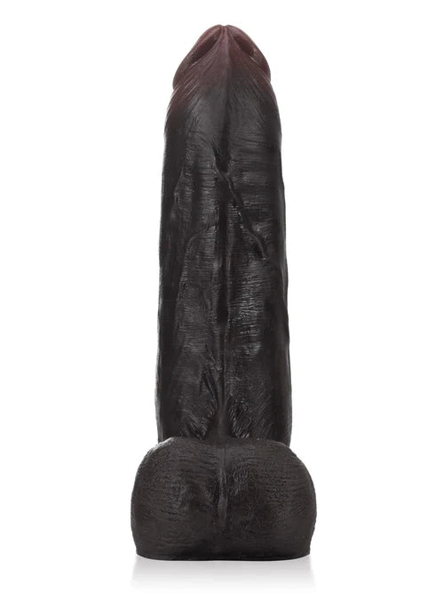Ryder | 9" x 2.1" Black Realistic Silicone Dildo with Sliding Skin & Vac-U-Lock