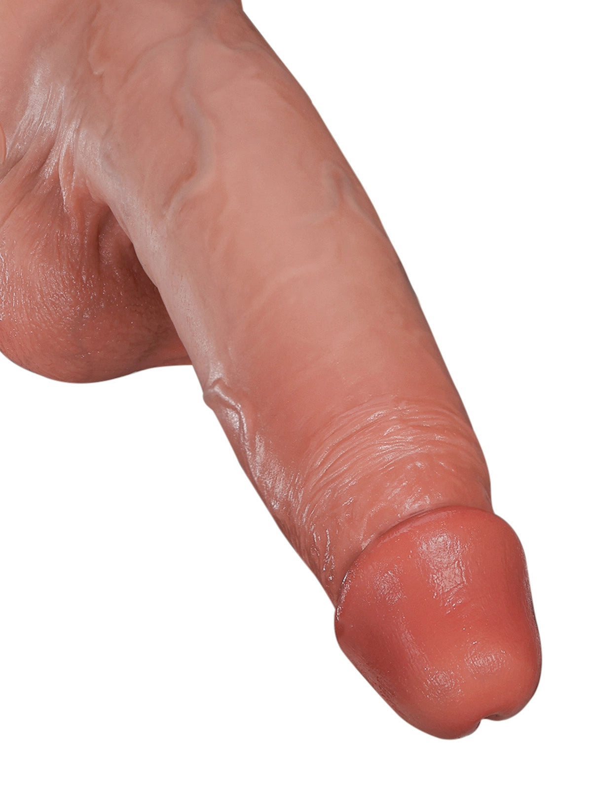 Sem | 8.7" x 1.7" Flesh Realistic Silicone Dildo with Split Rosy Glans & Sliding Skin