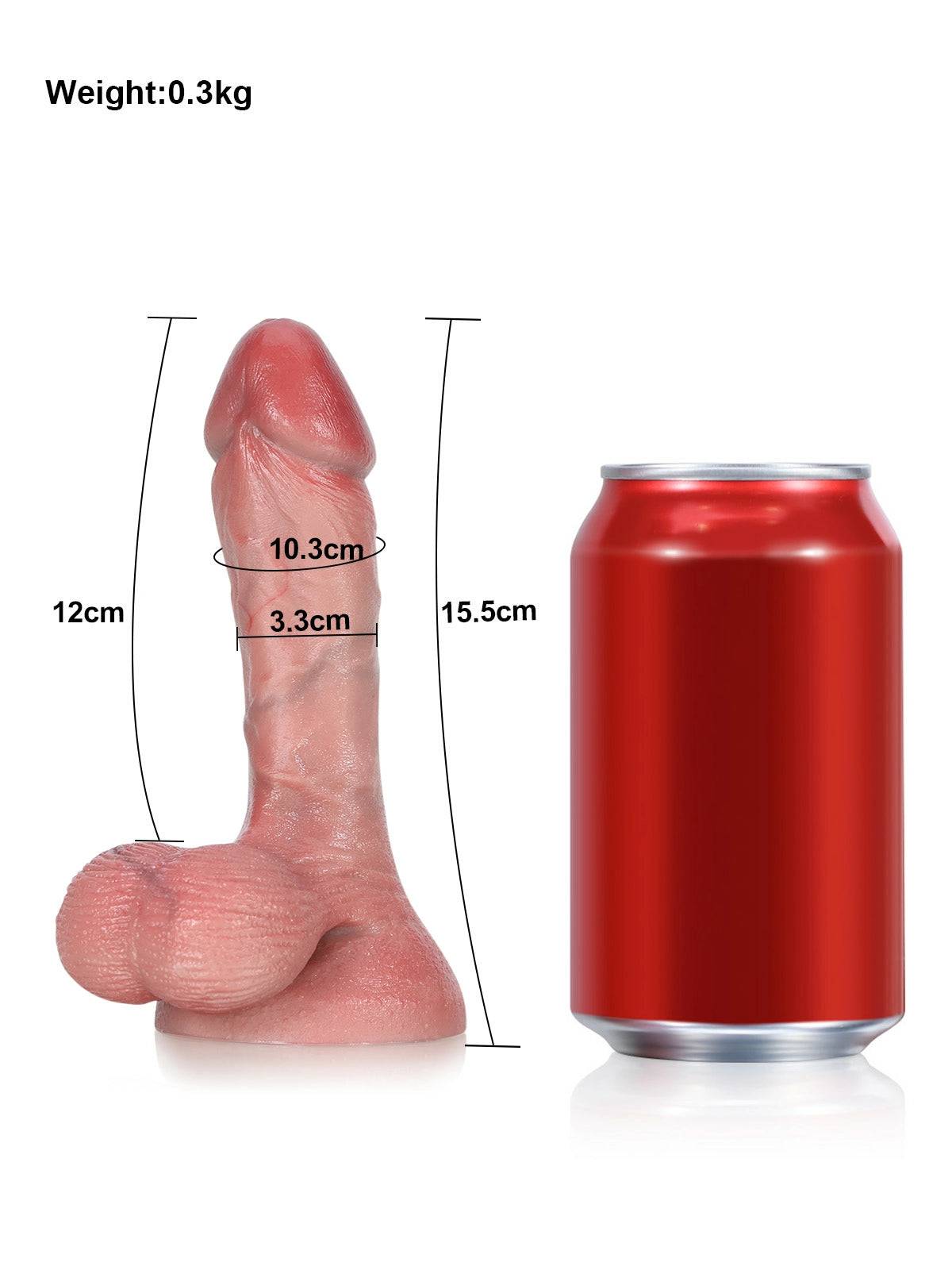 Smith 6" x 2" Compact Realistic Silicone Dildo with Moving Balls