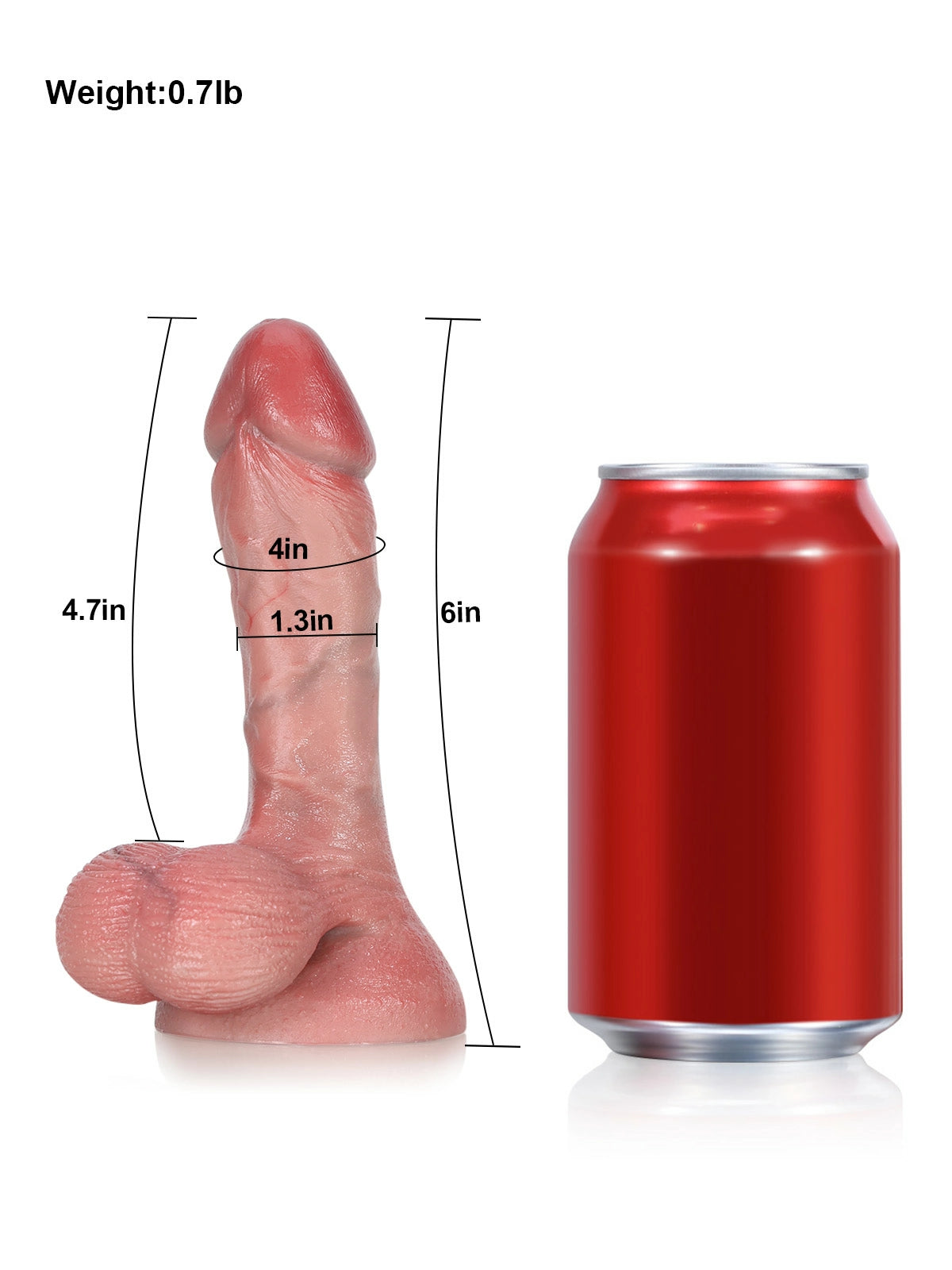 Smith 6" x 2" Compact Realistic Silicone Dildo with Moving Balls