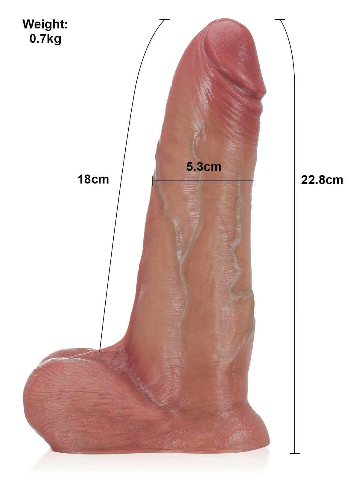 Ryder 9" x 2.1" Vac-U-Lock Realistic Silicone Dildo with Gliding Skin & Harness Mount