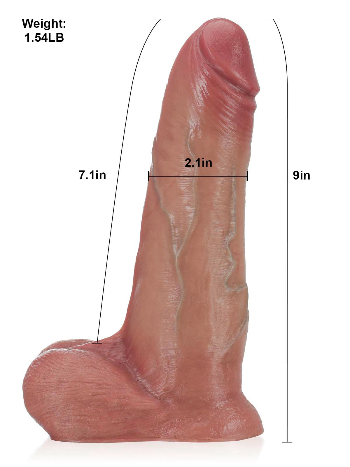 Ryder | 9" x 2.1" Vac-U-Lock Realistic Silicone Dildo with Sliding Skin & Harness Mount