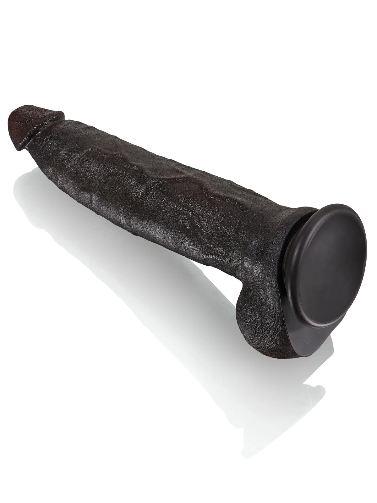 Farid | 12" x 2.4" Black Realistic Silicone Dildo with Bendable Metal Core