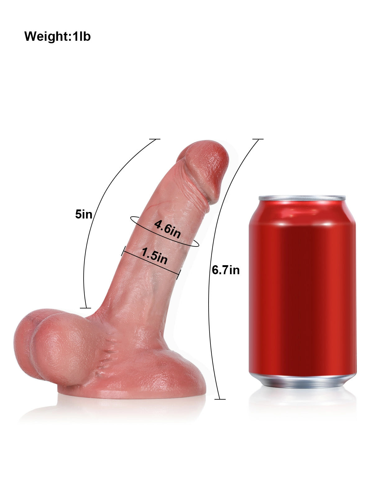 Beacher 6.7" x 1.5" Beginner-Friendly Realistic Silicone Dildo with Pronounced Veins