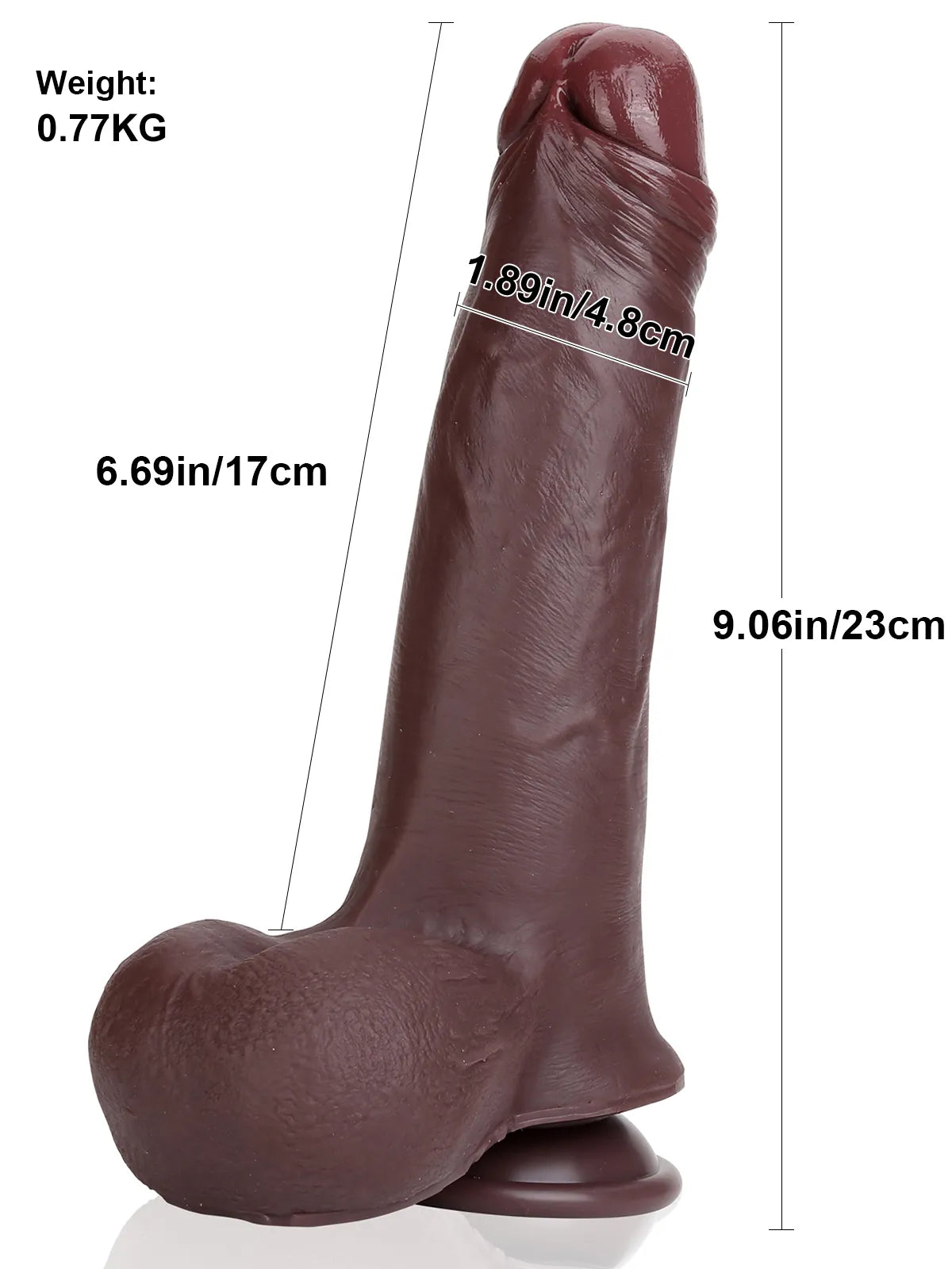 Bernd | 9" x 1.9" Black Dual-Density Realistic Dildo with Sliding Skin & Heavy Balls
