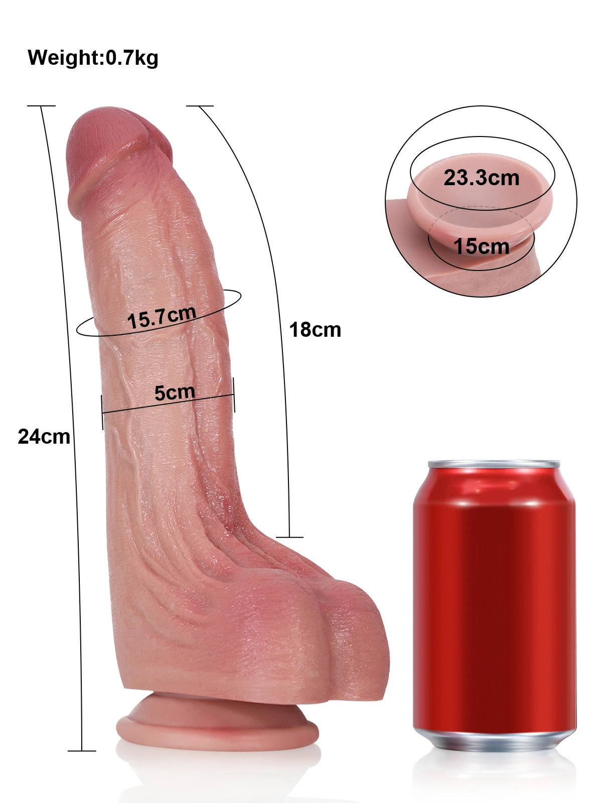 Cameron 9.5" x 2" Curved Realistic Silicone Dildo with Bendable Metal Core