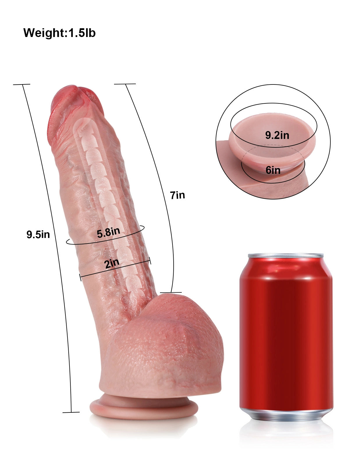 Charlie | 9.5" x 2" Bendable Metal Core Realistic Silicone Dildo with Asymmetric Balls