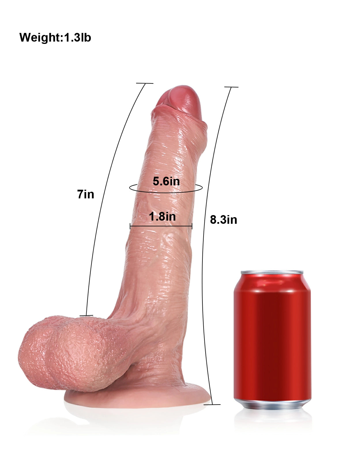 Chris | 8.3" x 1.8" Realistic Silicone Dildo with Uncut Foreskin & Bendable Metal Core
