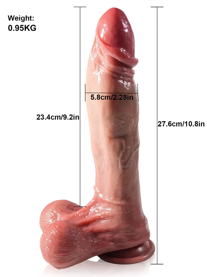 Daniel 10.8" x 2.3" Realistic Thrusting Silicone Dildo with Conical Bullet Head & Remote