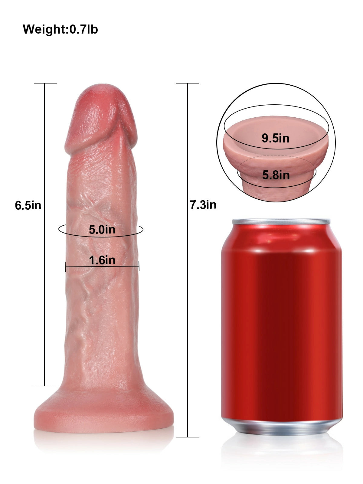 Dary 7.3" x 1.6" Slim Beginner-Friendly Realistic Silicone Anal Dildo
