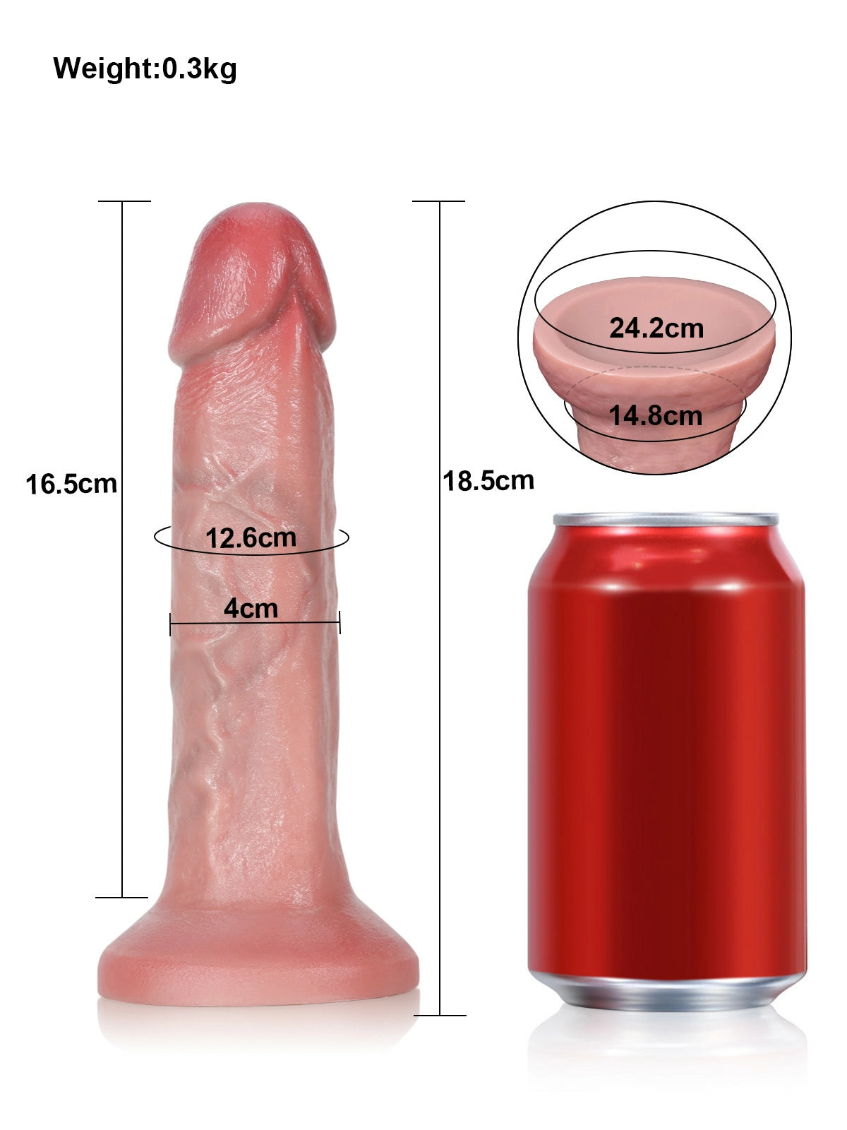 Dary 7.3" x 1.6" Slim Beginner-Friendly Realistic Silicone Anal Dildo