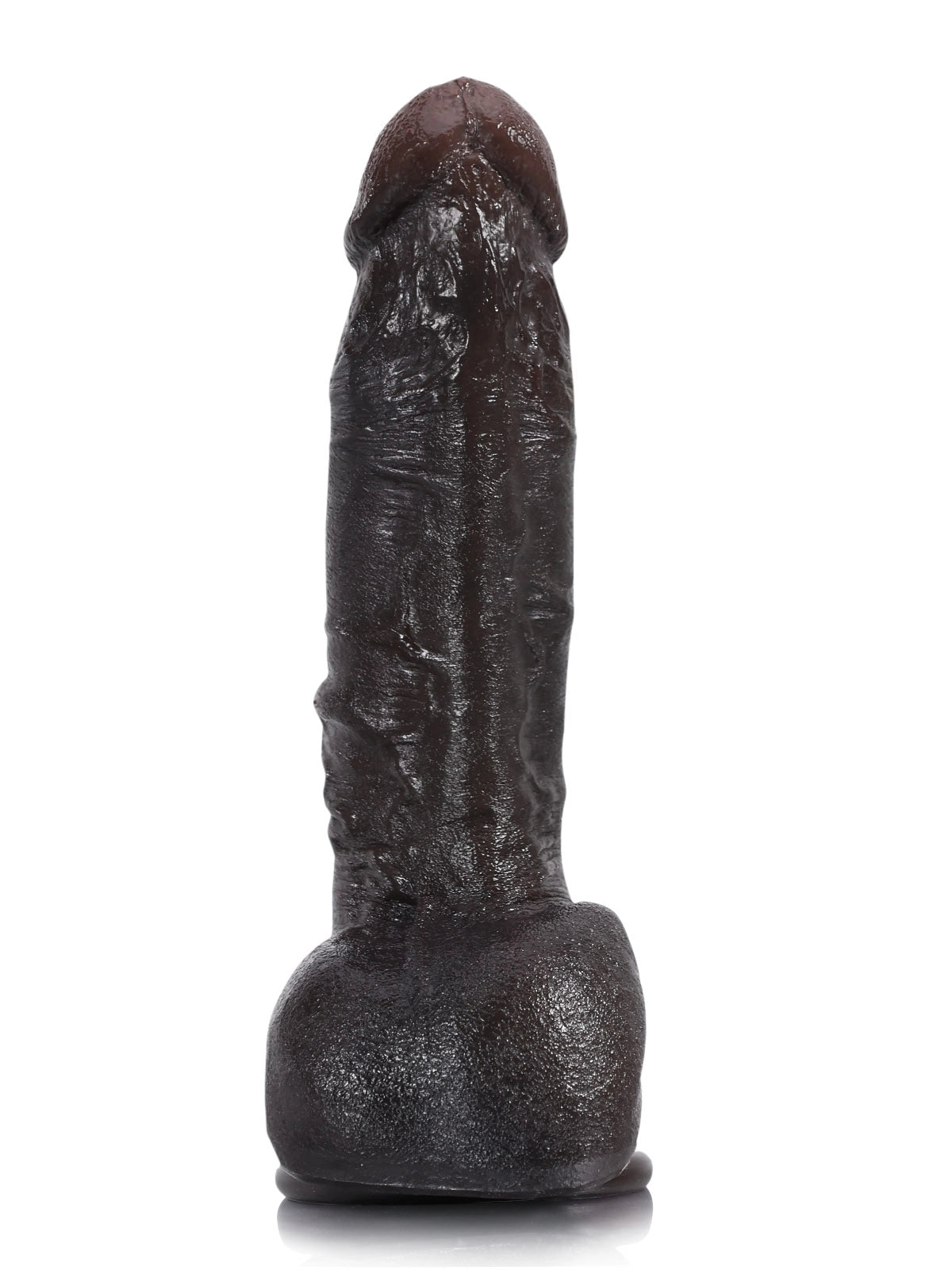 Dave | 7.5" x 1.8" Black Realistic Silicone Dildo with Prominent Veining & Skin Folds