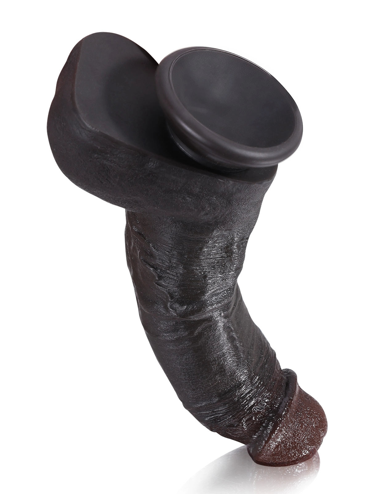 Dave | 7.5" x 1.8" Black Realistic Silicone Dildo with Prominent Veining & Skin Folds