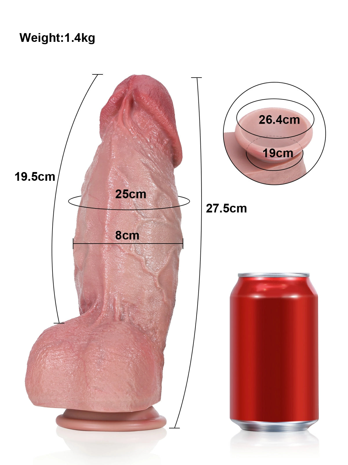 Diego 10.8" x 3.2" Hefty Realistic Silicone Dildo with Lifelike Skin Texture