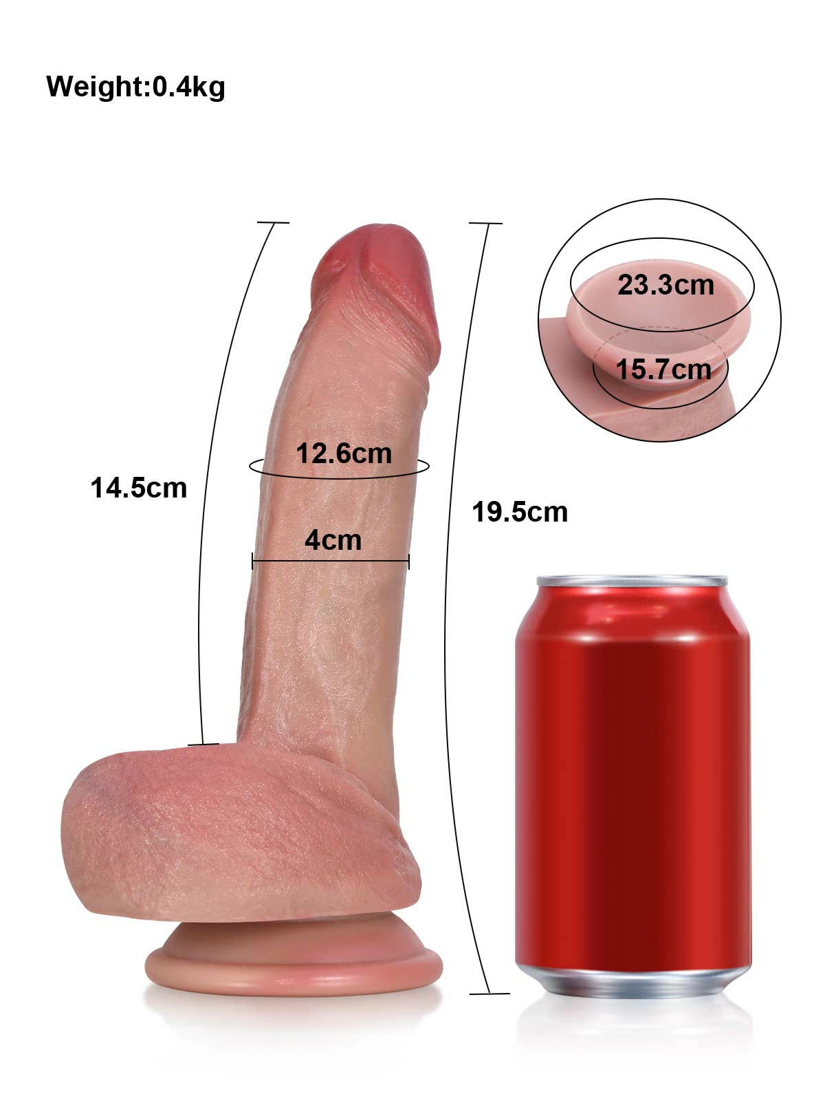 Elliot 7.7" x 1.6" Beginner-Friendly Realistic Silicone Dildo with Slim Head