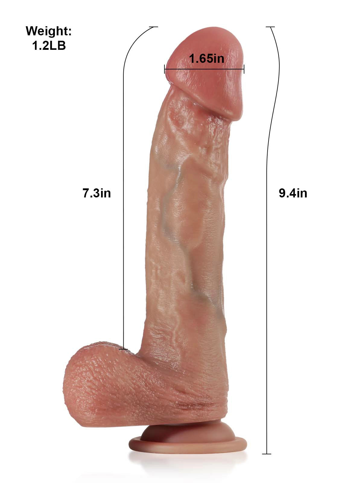Fabian | 9.4" x 1.7" Thrusting & Vibrating Dildo with 9 Thrust & 3 Vibration Modes