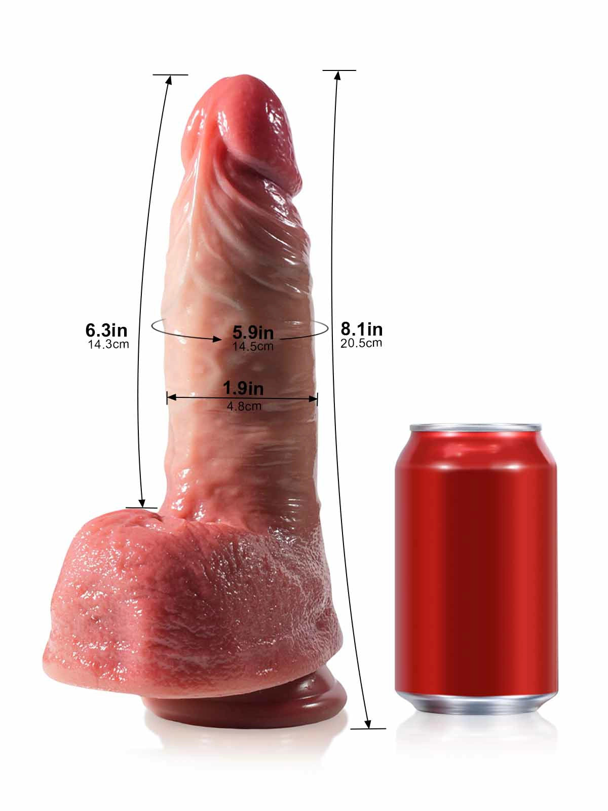 Falko 8.1" x 1.9" Realistic Thrusting Silicone Dildo with Tapered Shape & Full Balls