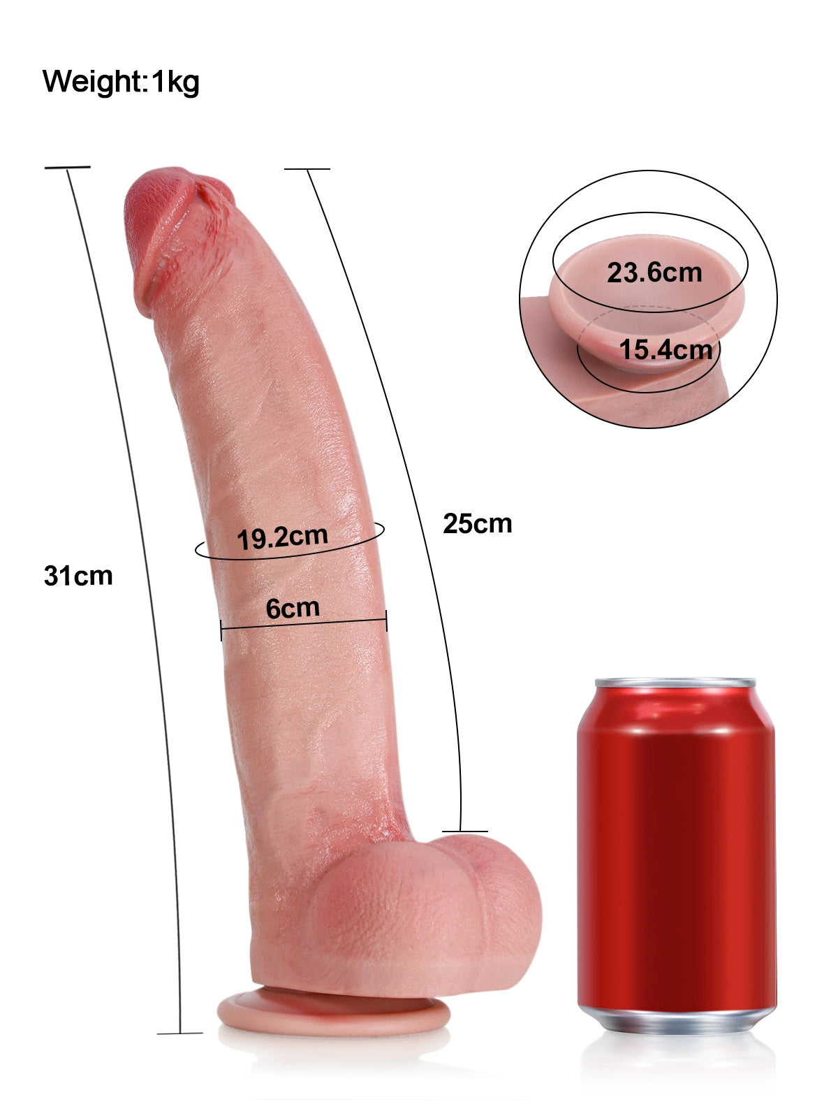 Farid 12.2" x 2.4" Realistic Silicone Dildo with Bendable Metal Core