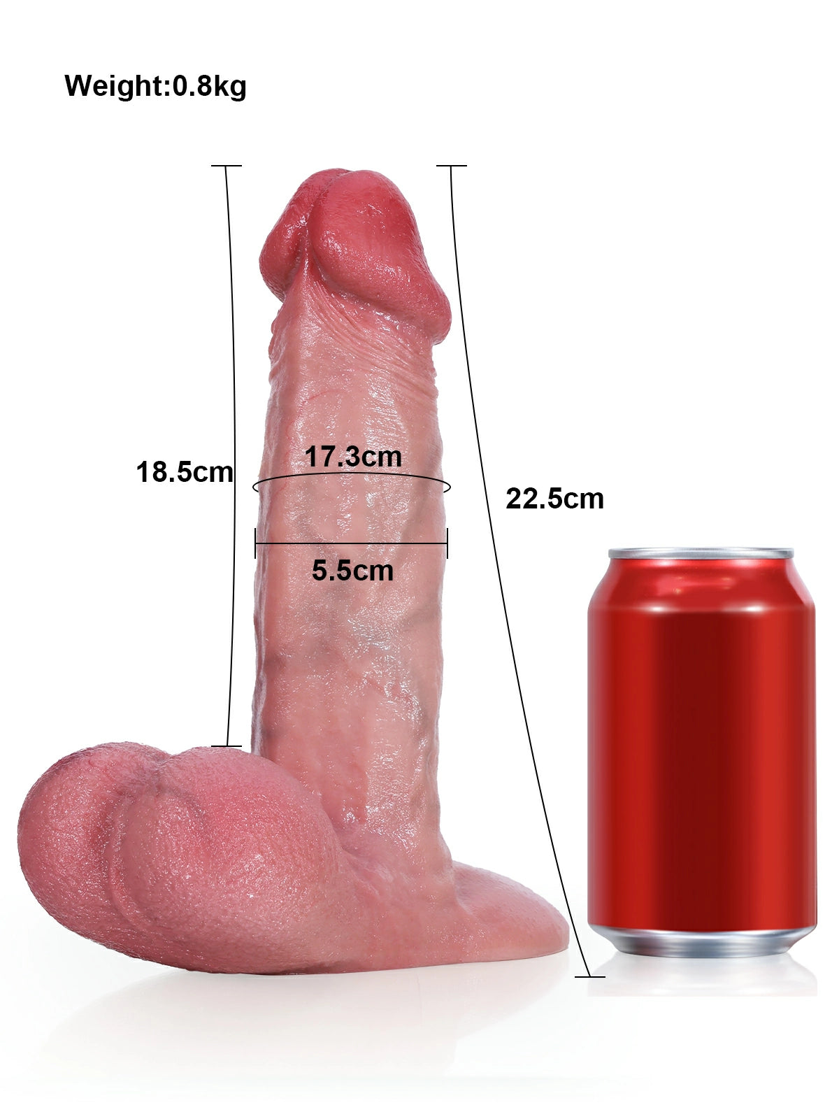 Stephen 8.8" x 2.2" Vac-U-Lock Realistic Silicone Dildo with Pronounced Coronal Ridge