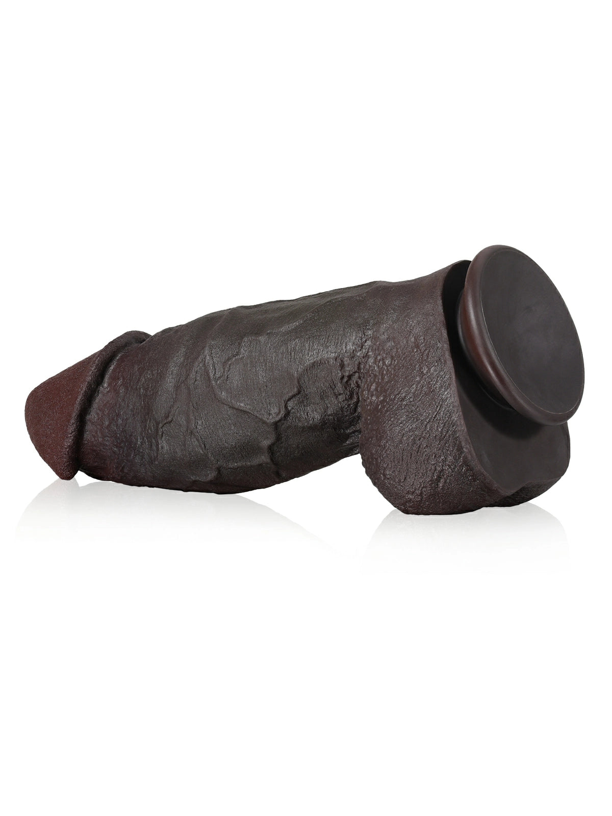 Diego | 11" x 3.1" Hefty Black Realistic Silicone Dildo with a Thick, Wide Shaft