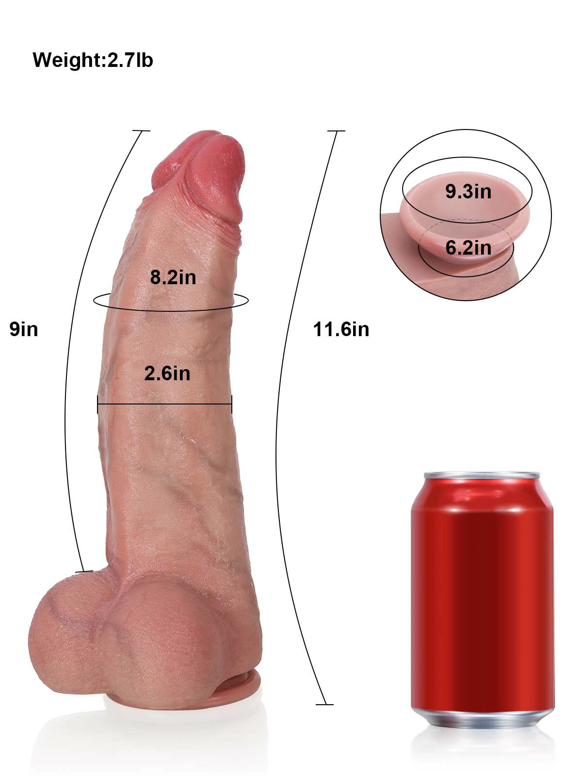 Galadriel | 11.6" x 2.6" Thick Realistic Silicone Dildo with Rosy Glans & Coronal Ridge