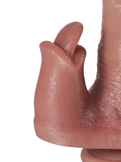 Gerrit | 9.8" x 1.9" Thrusting Vibrating Realistic Silicone Dildo with Clit Tongue
