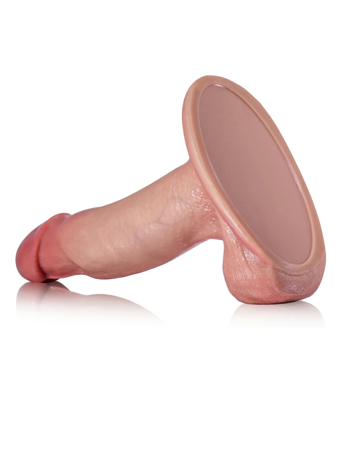 Loki | 7" x 1.6" Beginner Tan Realistic Silicone Dildo with Flared Head & Sliding Skin