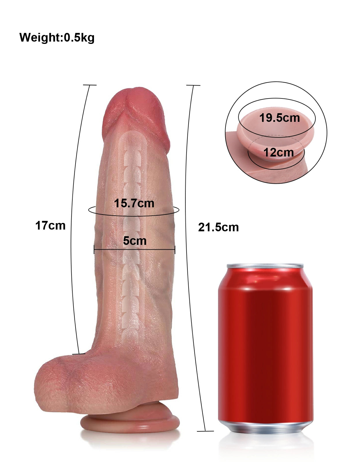 Gimli 8.5" x 2" Realistic Silicone Dildo with Bendable Metal Core