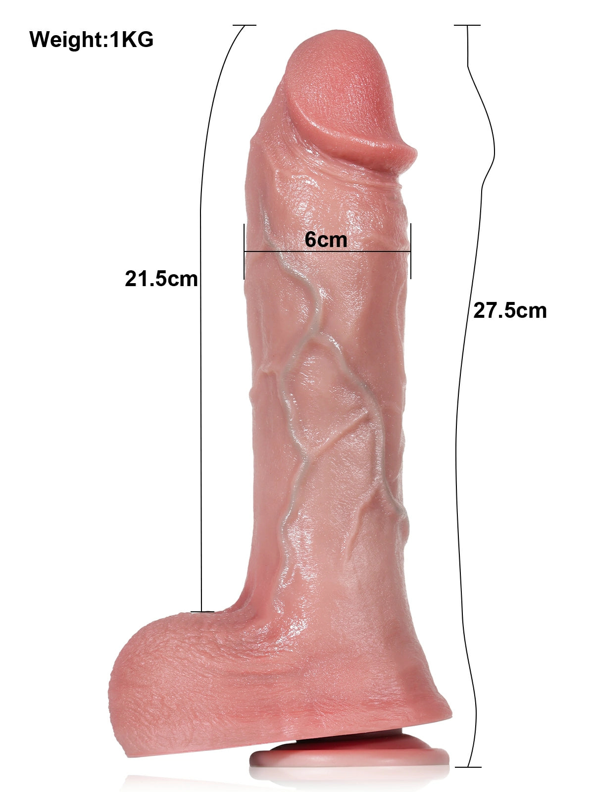 Hagen 10.8" x 2.3" G-Spot Vibrating Silicone Dildo with Curved Head & Urethral Ridge