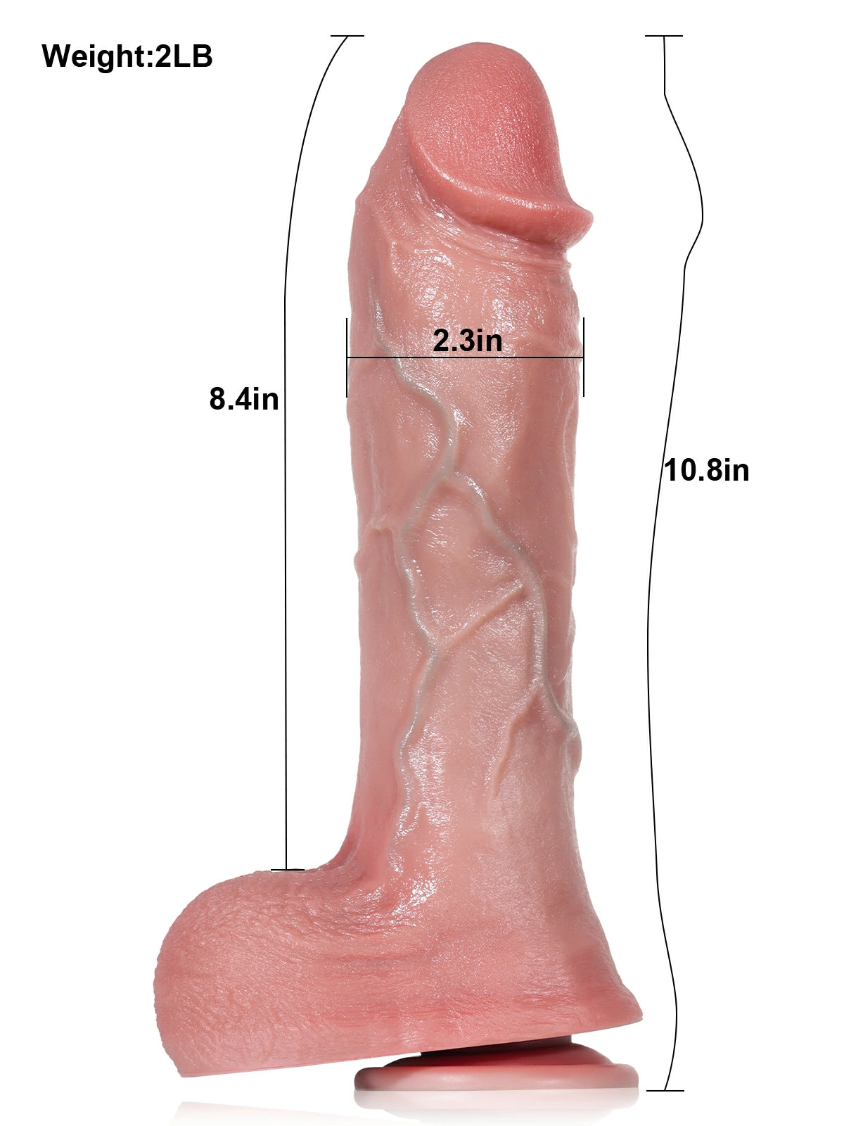 Hagen 10.8" x 2.3" G-Spot Vibrating Silicone Dildo with Curved Head & Urethral Ridge