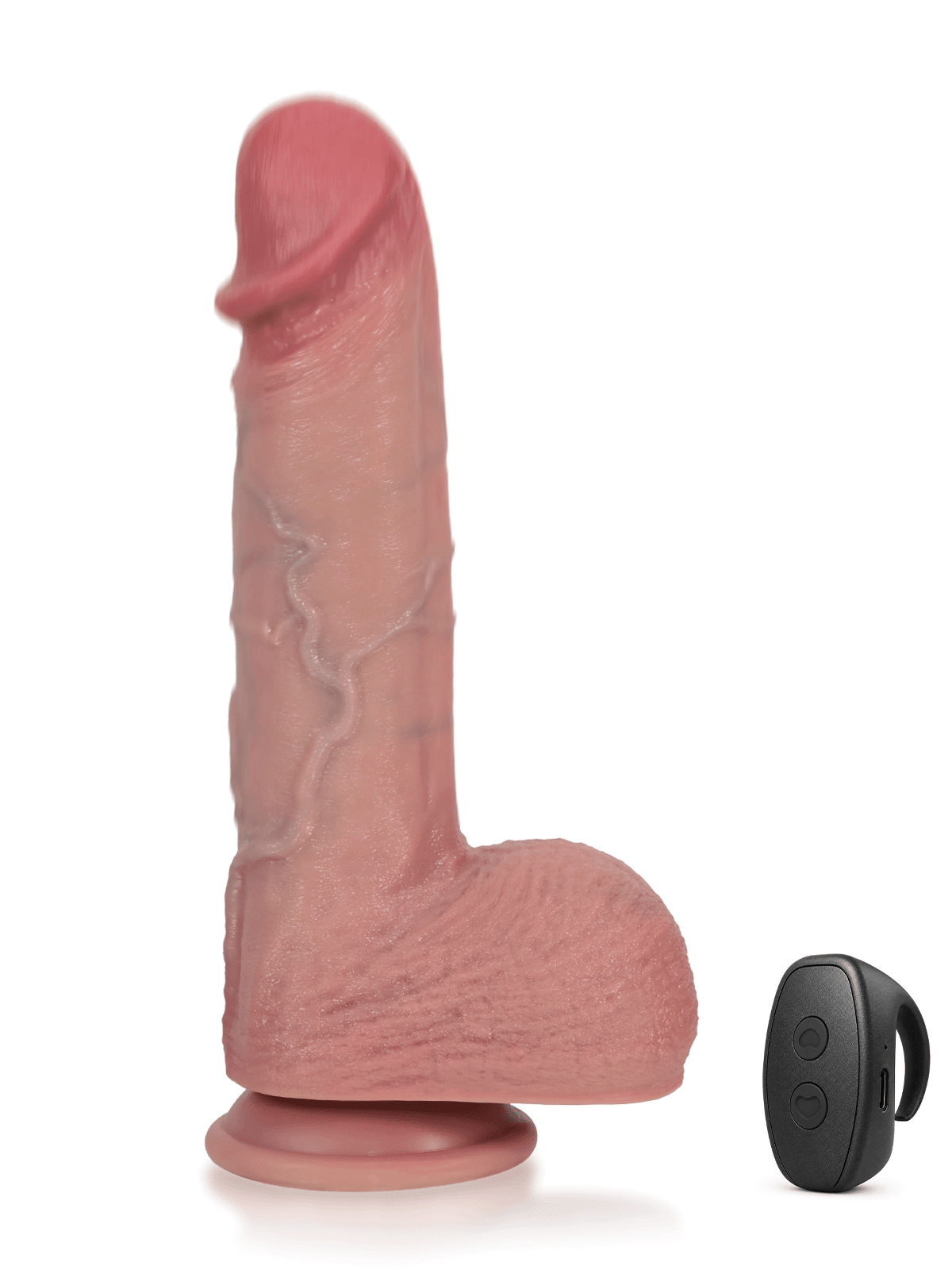 Ivan | 9.8" x 1.9" Heated Thrusting Vibrating Ridged Realistic Silicone Dildo with Remote