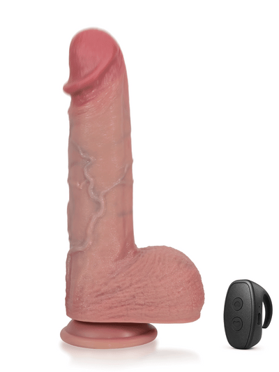 Ivan | 9.8" x 1.9" Heated Thrusting Vibrating Ridged Realistic Silicone Dildo with Remote